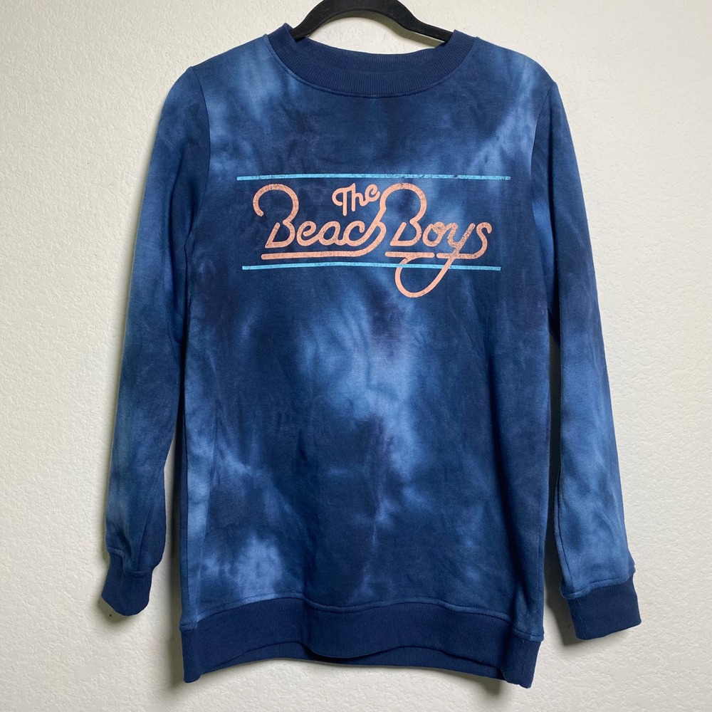 The Beach Boys Blue Graphic Crewneck Sweatshirt Small Surf Coastal Band‎ Merch